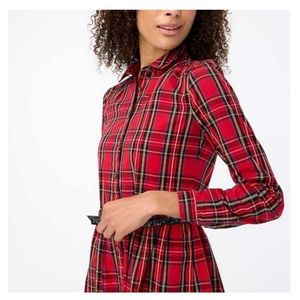 J Crew tartan plaid collared shirt dress Christmas